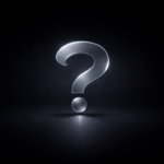 Minimal 3D halo-style question mark on a dark background representing Web3 branding clarity and identity.